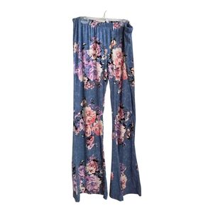 ⭐️Acting Pro Floral Pull On Boot Cut Pants - Blue and Pink Size Med